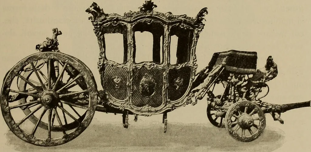 An illustration from La carrozza nella storia della locomozione, 1901, leaf 70