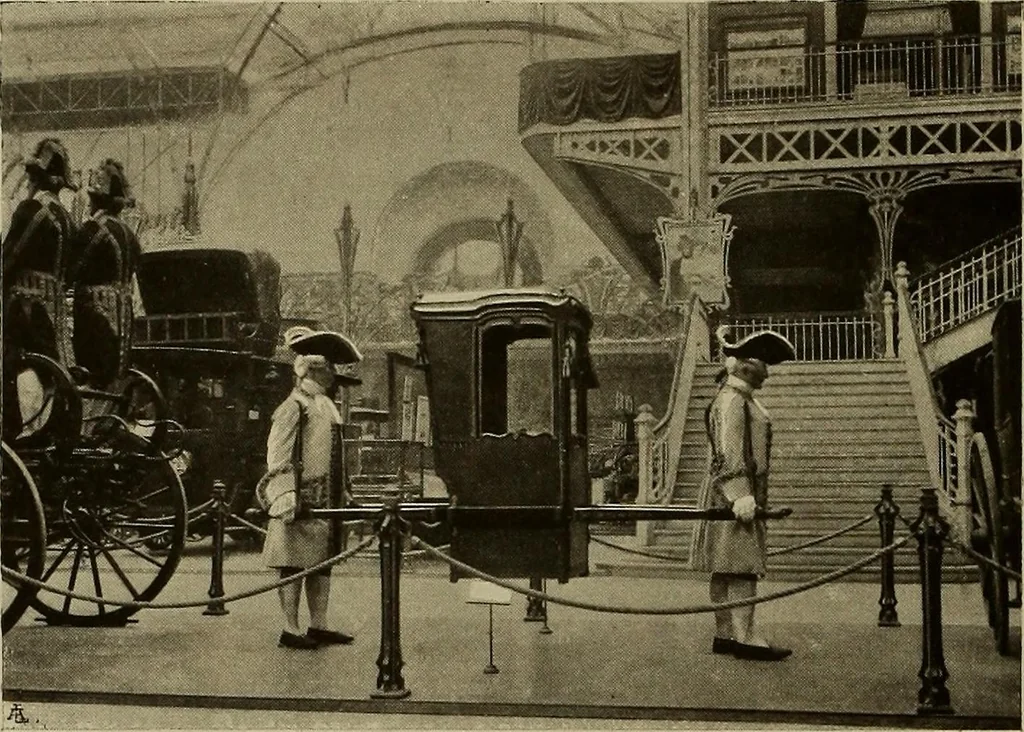 An illustration from La carrozza nella storia della locomozione, 1901, leaf 75