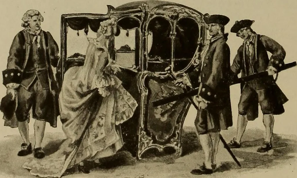 An illustration from La carrozza nella storia della locomozione, 1901, leaf 75