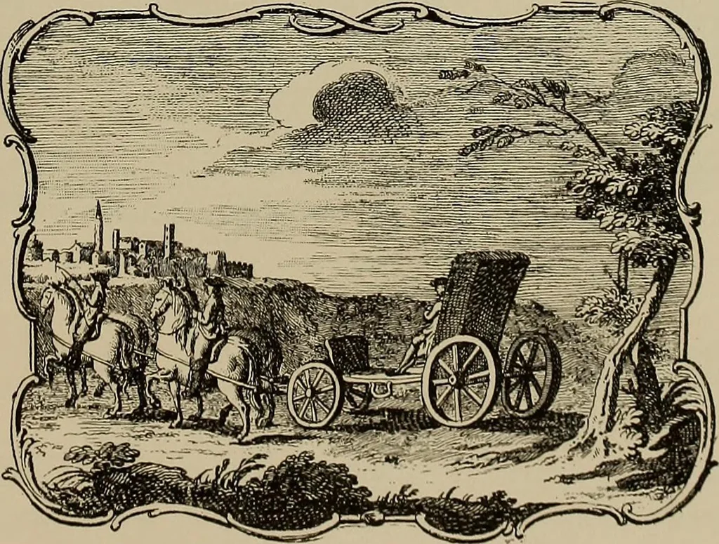 An illustration from La carrozza nella storia della locomozione, 1901, leaf 80