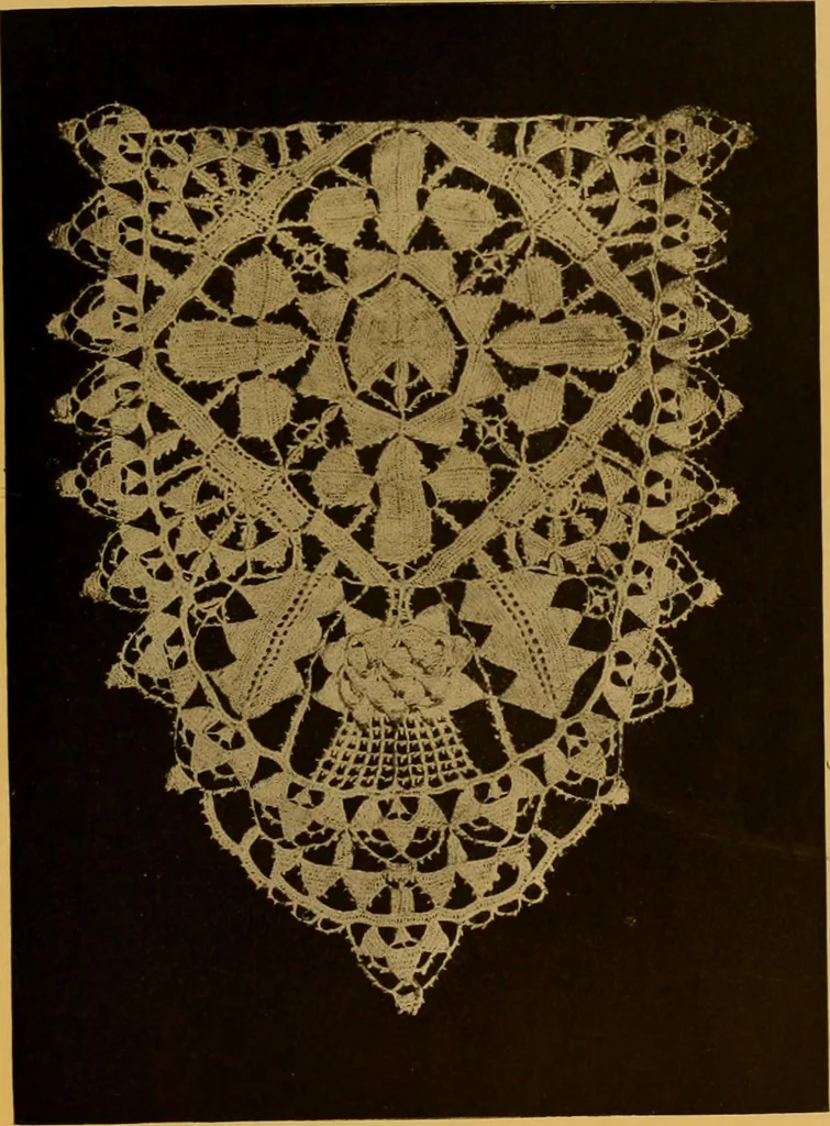 An illustration from The lace book, 1904, leaf 112