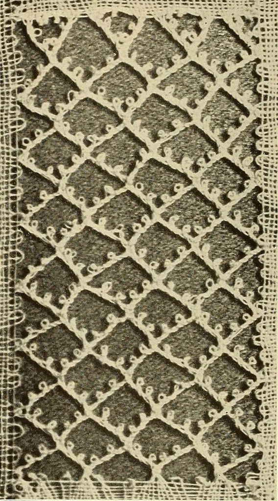 An illustration from A lace guide for makers and collectors; with bibliography and five-language nomenculture, profusely illus. with halftone plates and key designs, 1920, leaf 105