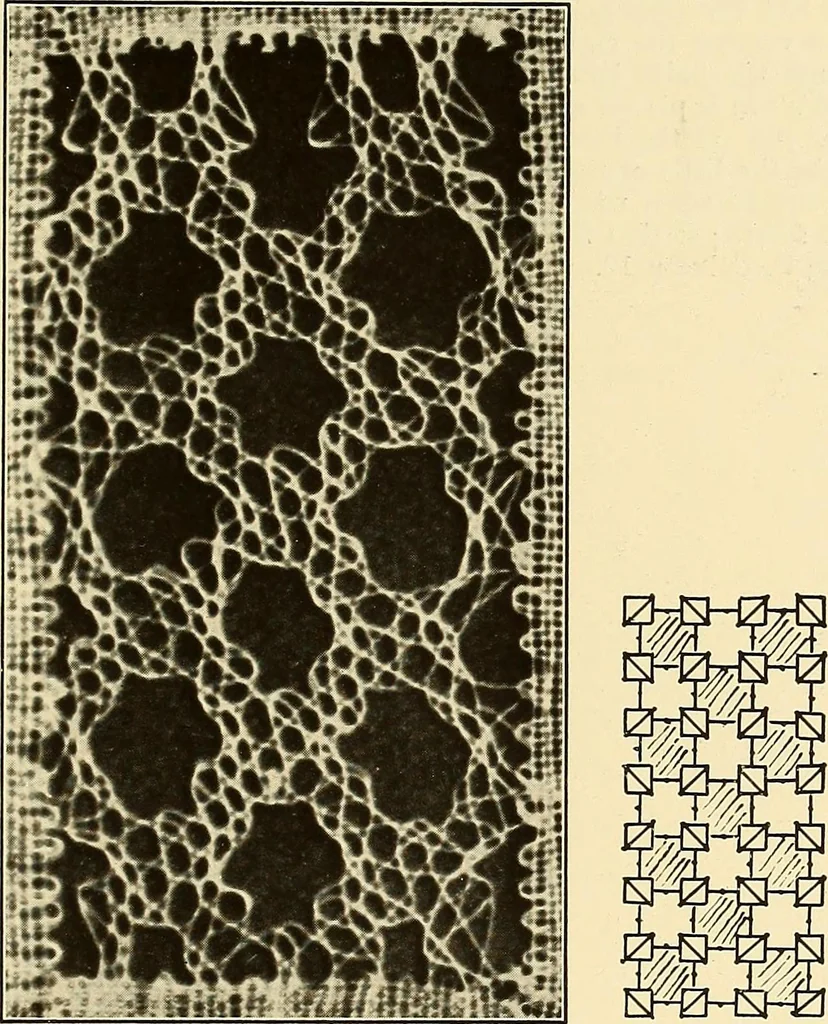 An illustration from A lace guide for makers and collectors; with bibliography and five-language nomenculture, profusely illus. with halftone plates and key designs, 1920, leaf 148