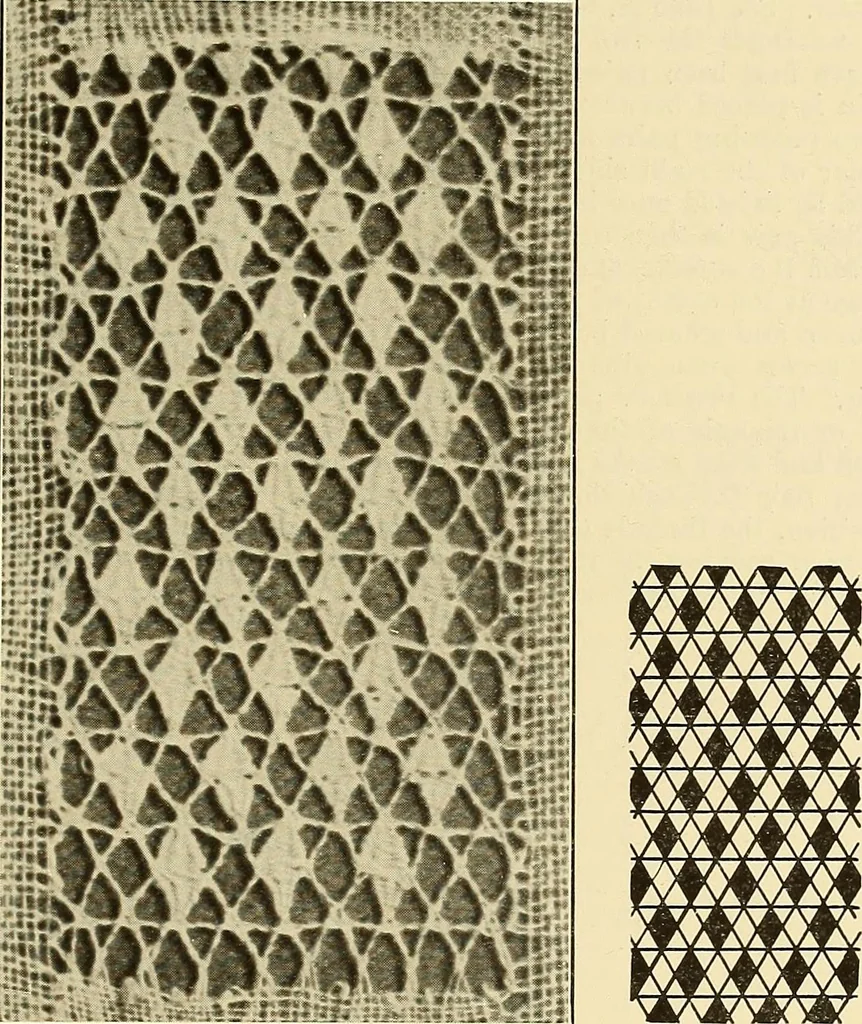 An illustration from A lace guide for makers and collectors; with bibliography and five-language nomenculture, profusely illus. with halftone plates and key designs, 1920, leaf 154
