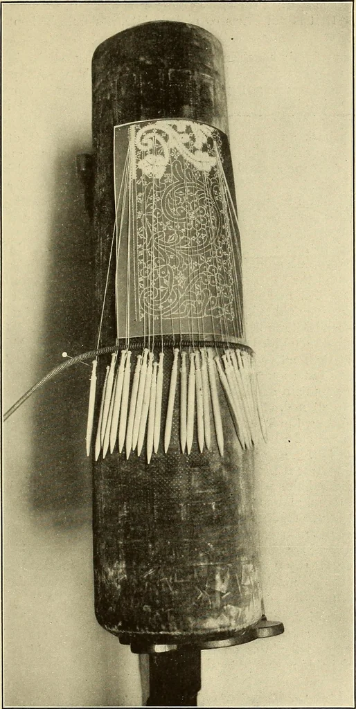 An illustration from A lace guide for makers and collectors; with bibliography and five-language nomenculture, profusely illus. with halftone plates and key designs, 1920, leaf 28