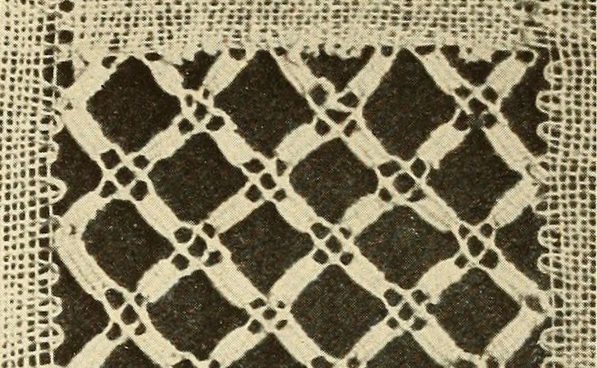 An illustration from A lace guide for makers and collectors; with bibliography and five-language nomenculture, profusely illus. with halftone plates and key designs, 1920, leaf 85