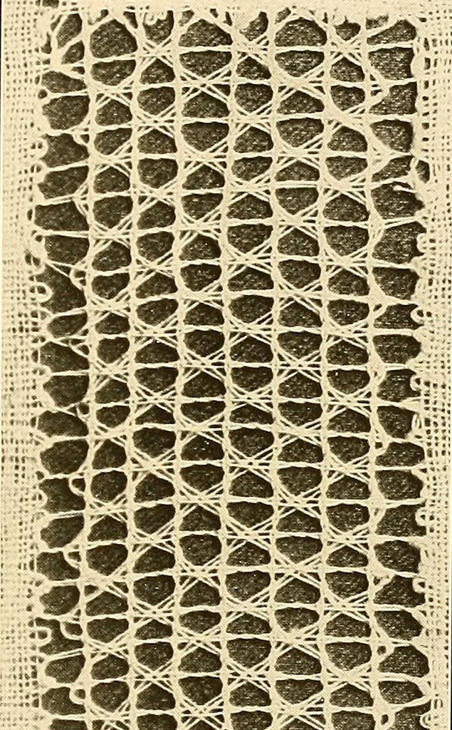 An illustration from A lace guide for makers and collectors; with a bibliography and five-language nomenclature, profusely illus. with halftone plates and key designs, 1920, leaf 100