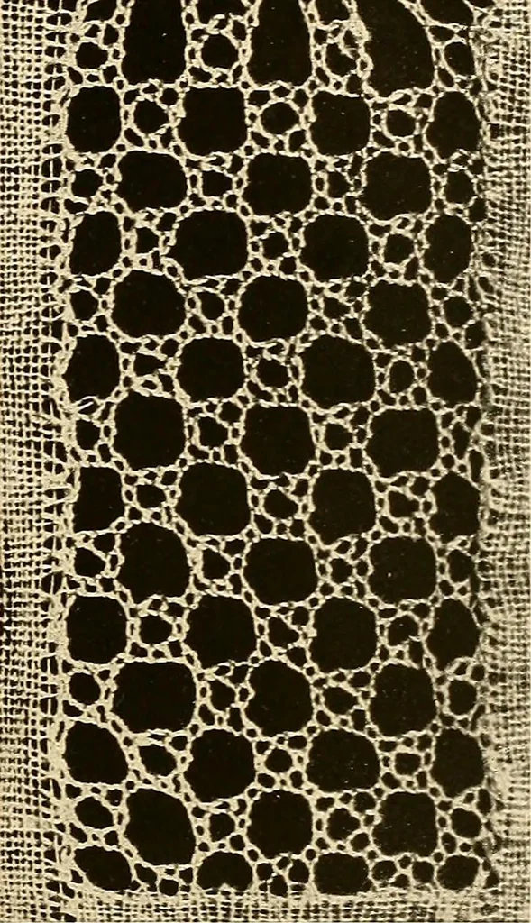 An illustration from A lace guide for makers and collectors; with a bibliography and five-language nomenclature, profusely illus. with halftone plates and key designs, 1920, leaf 102