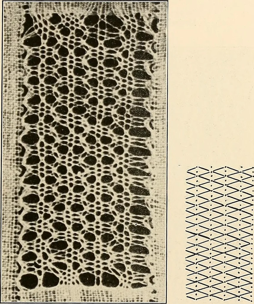 An illustration from A lace guide for makers and collectors; with a bibliography and five-language nomenclature, profusely illus. with halftone plates and key designs, 1920, leaf 138