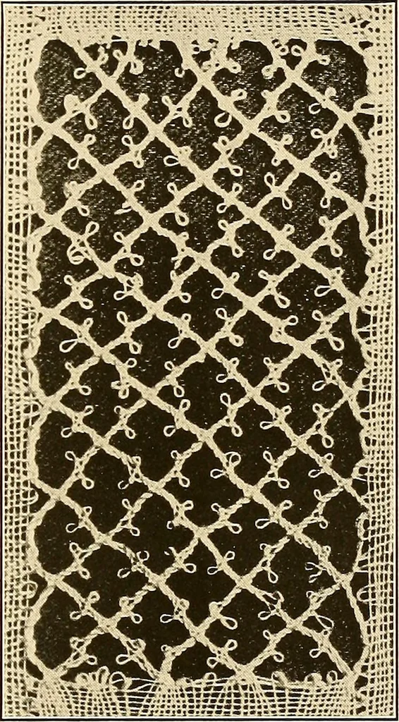 An illustration from A lace guide for makers and collectors; with a bibliography and five-language nomenclature, profusely illus. with halftone plates and key designs, 1920, leaf 172