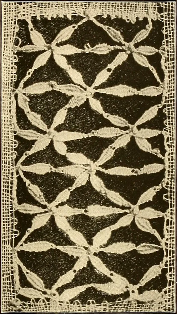 An illustration from A lace guide for makers and collectors; with a bibliography and five-language nomenclature, profusely illus. with halftone plates and key designs, 1920, leaf 176