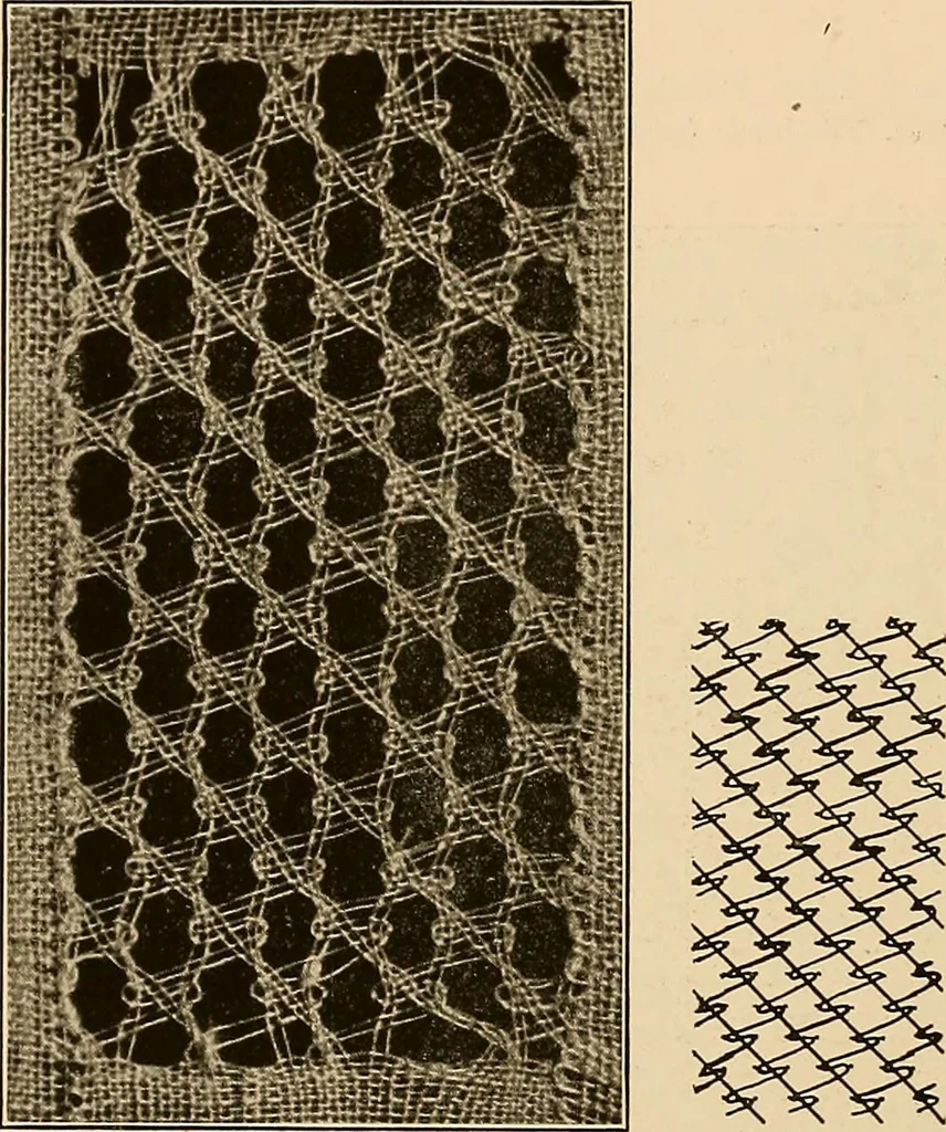 An illustration from A lace guide for makers and collectors; with a bibliography and five-language nomenclature, profusely illus. with halftone plates and key designs, 1920, leaf 183
