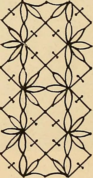 An illustration from A lace guide for makers and collectors; with a bibliography and five-language nomenclature, profusely illus. with halftone plates and key designs, 1920, leaf 197