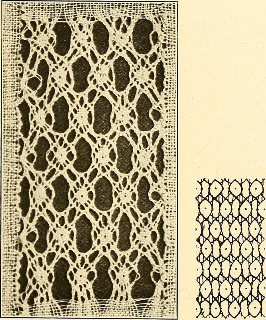 An illustration from A lace guide for makers and collectors; with a bibliography and five-language nomenclature, profusely illus. with halftone plates and key designs, 1920, leaf 204