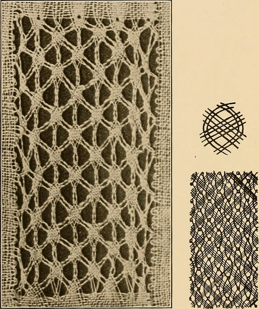 An illustration from A lace guide for makers and collectors; with a bibliography and five-language nomenclature, profusely illus. with halftone plates and key designs, 1920, leaf 225