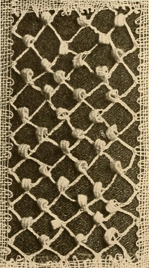 An illustration from A lace guide for makers and collectors; with a bibliography and five-language nomenclature, profusely illus. with halftone plates and key designs, 1920, leaf 237