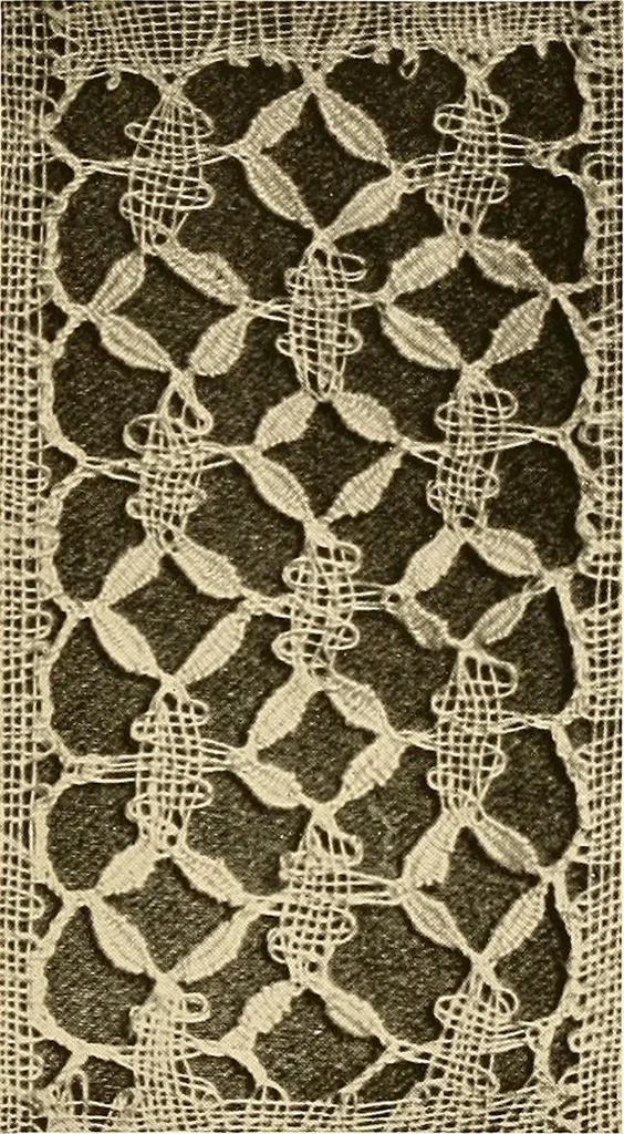 An illustration from A lace guide for makers and collectors; with a bibliography and five-language nomenclature, profusely illus. with halftone plates and key designs, 1920, leaf 240