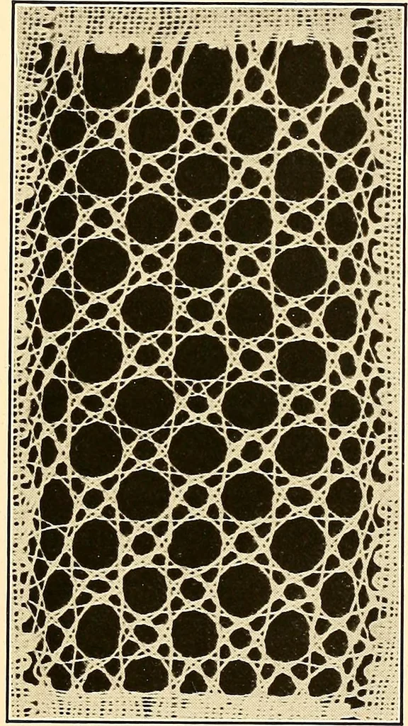 An illustration from A lace guide for makers and collectors; with a bibliography and five-language nomenclature, profusely illus. with halftone plates and key designs, 1920, leaf 74