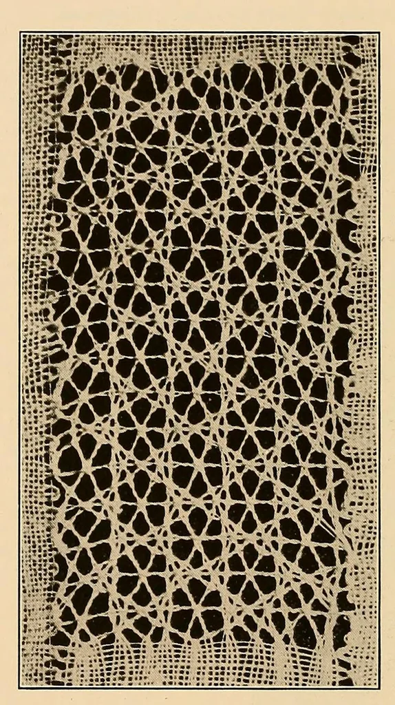 An illustration from A lace guide for makers and collectors; with a bibliography and five-language nomenclature, profusely illus. with halftone plates and key designs, 1920, leaf 77