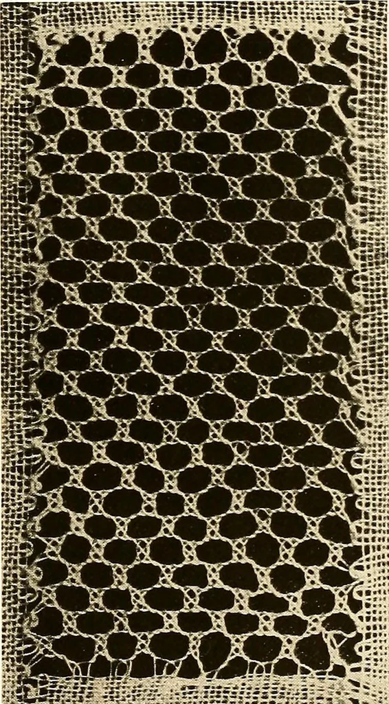 An illustration from A lace guide for makers and collectors; with a bibliography and five-language nomenclature, profusely illus. with halftone plates and key designs, 1920, leaf 86