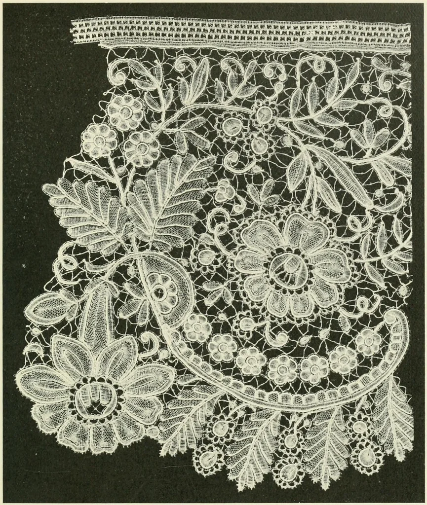 An illustration from Lace, its origin and history, 1904, leaf 33