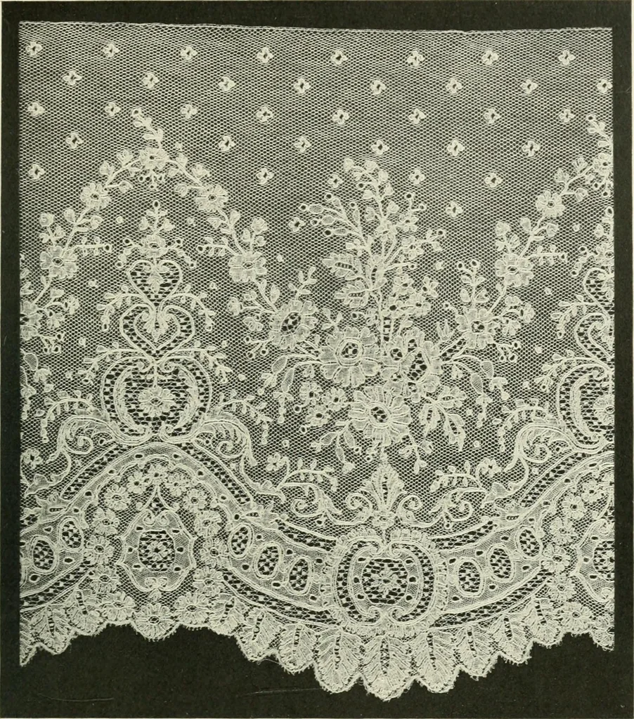 An illustration from Lace, its origin and history, 1904, leaf 47