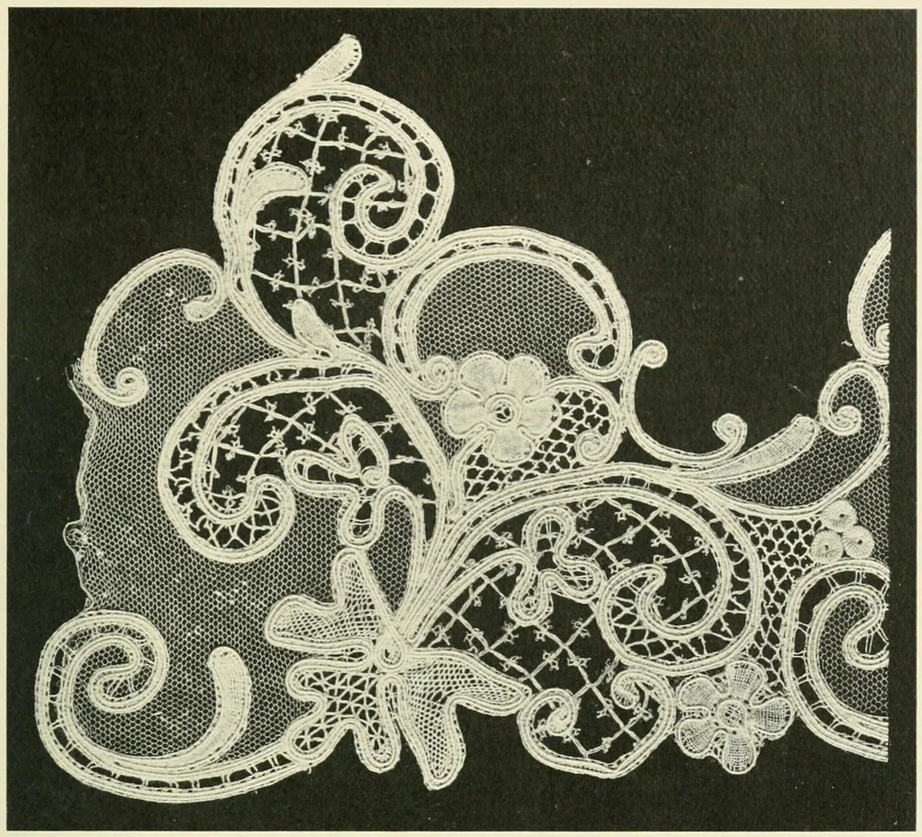 An illustration from Lace, its origin and history, 1904, leaf 49