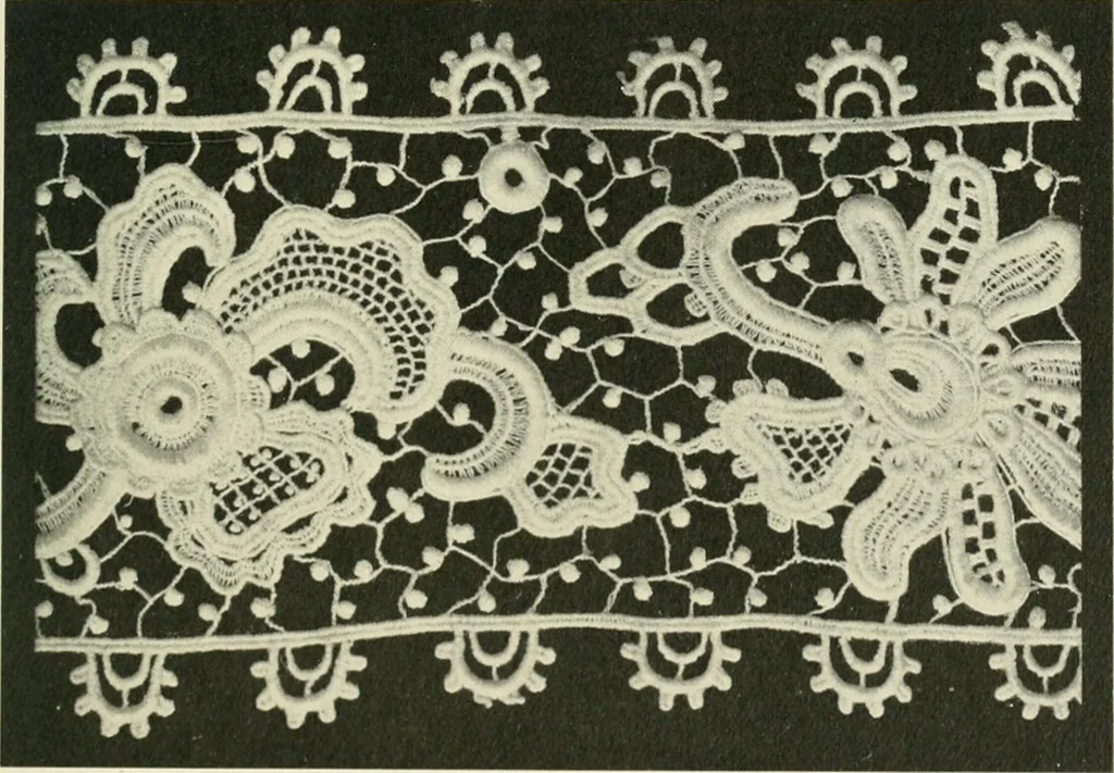 An illustration from Lace, its origin and history, 1904, leaf 49