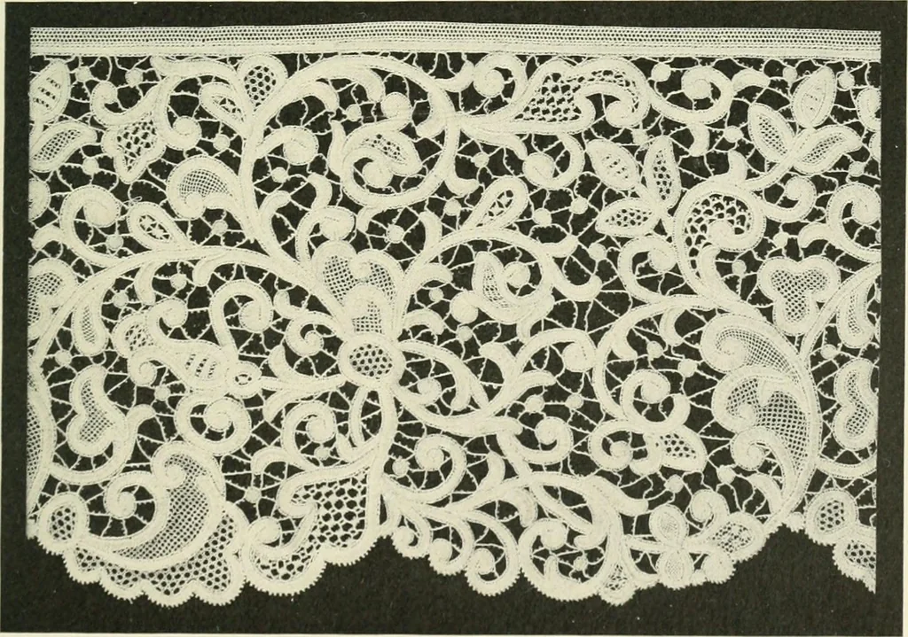 An illustration from Lace, its origin and history, 1904, leaf 57
