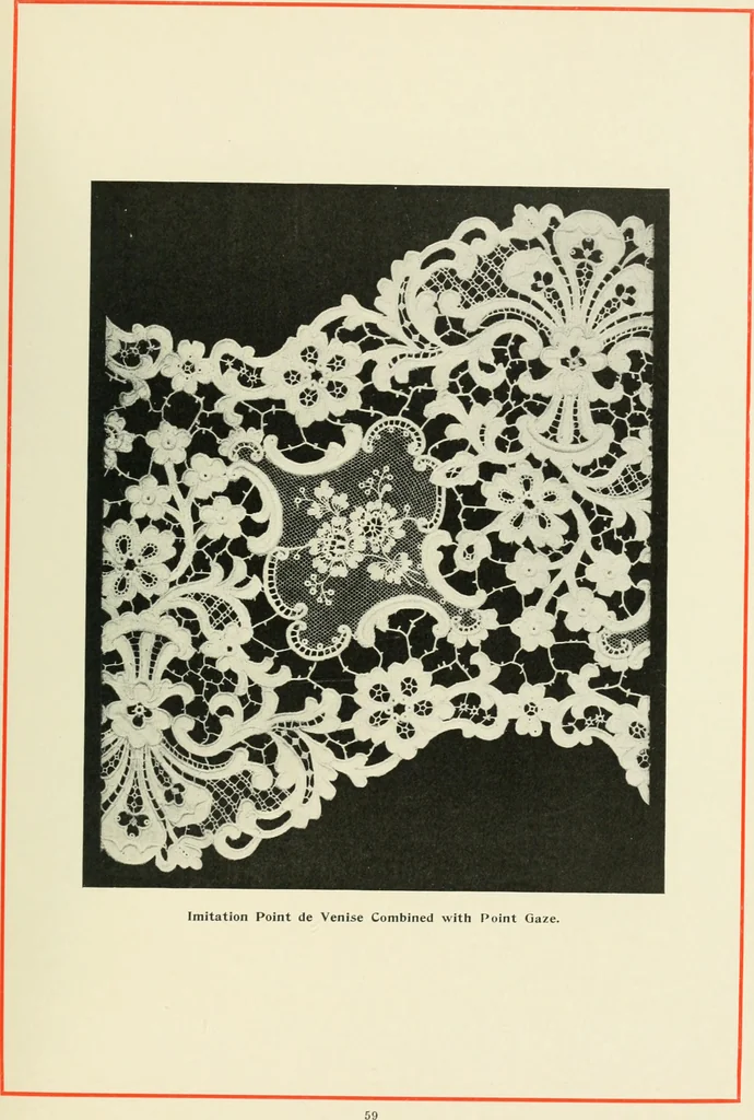 An illustration from Lace, its origin and history, 1904, leaf 65