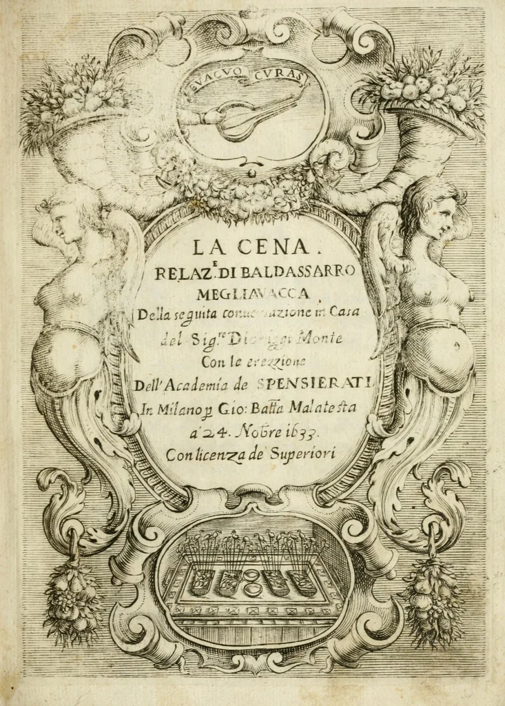 An illustration from La cena : relaz.e, 1633, leaf 3