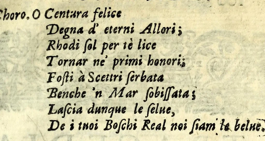 An illustration from La centavra : svggetto diviso in commedia, pastorale, e tragedia, 1622, leaf 153