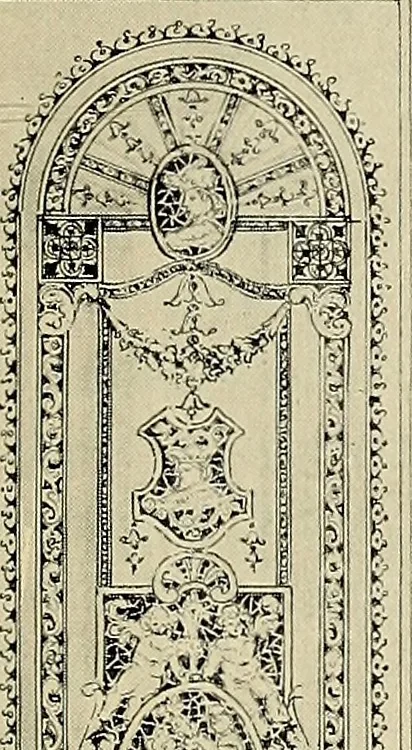 An illustration from Lace work in the field of decoration, 1900, leaf 6