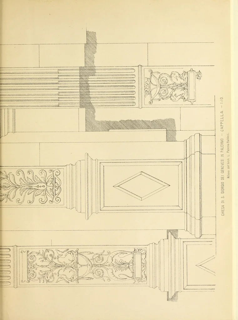 An illustration from La Chiesa di S. Giorgio dei Genovesi in Palermo, 1904, leaf 44