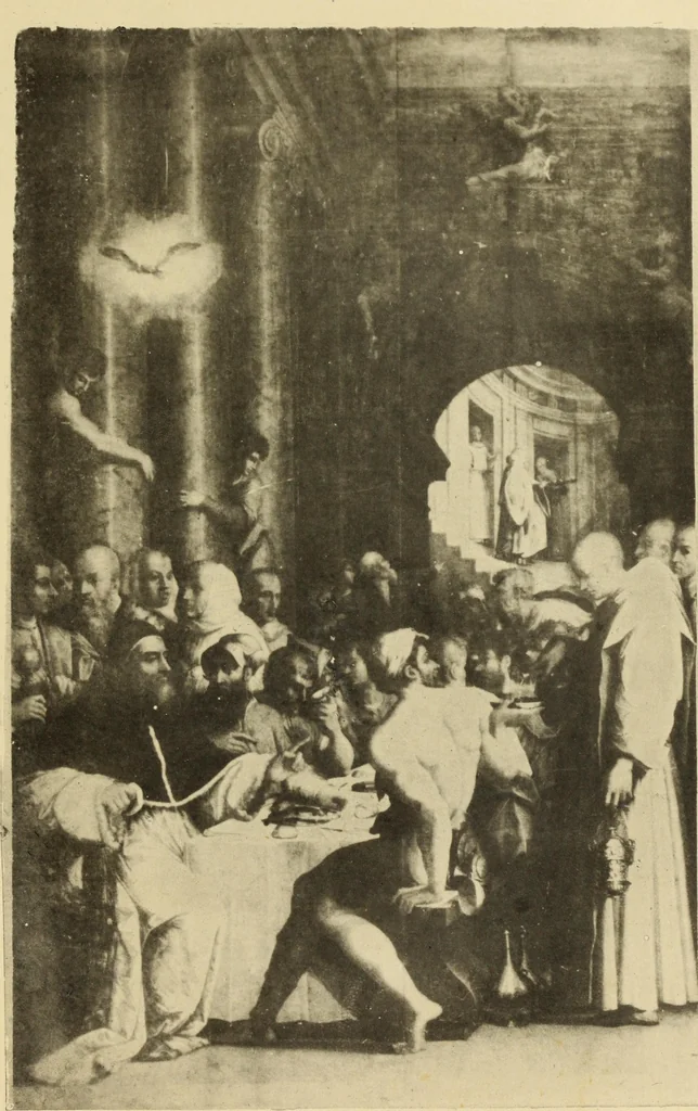 An illustration from La chiesa e il convento di S. Michele in Bosco, 1895, leaf 100