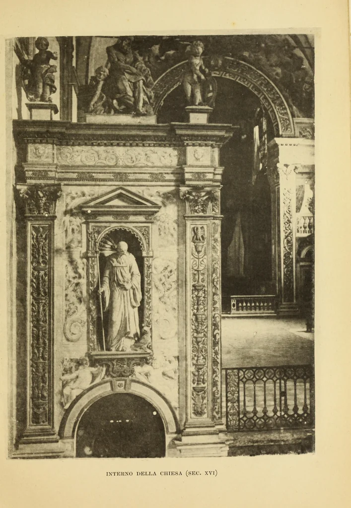 An illustration from La chiesa e il convento di S. Michele in Bosco, 1895, leaf 110