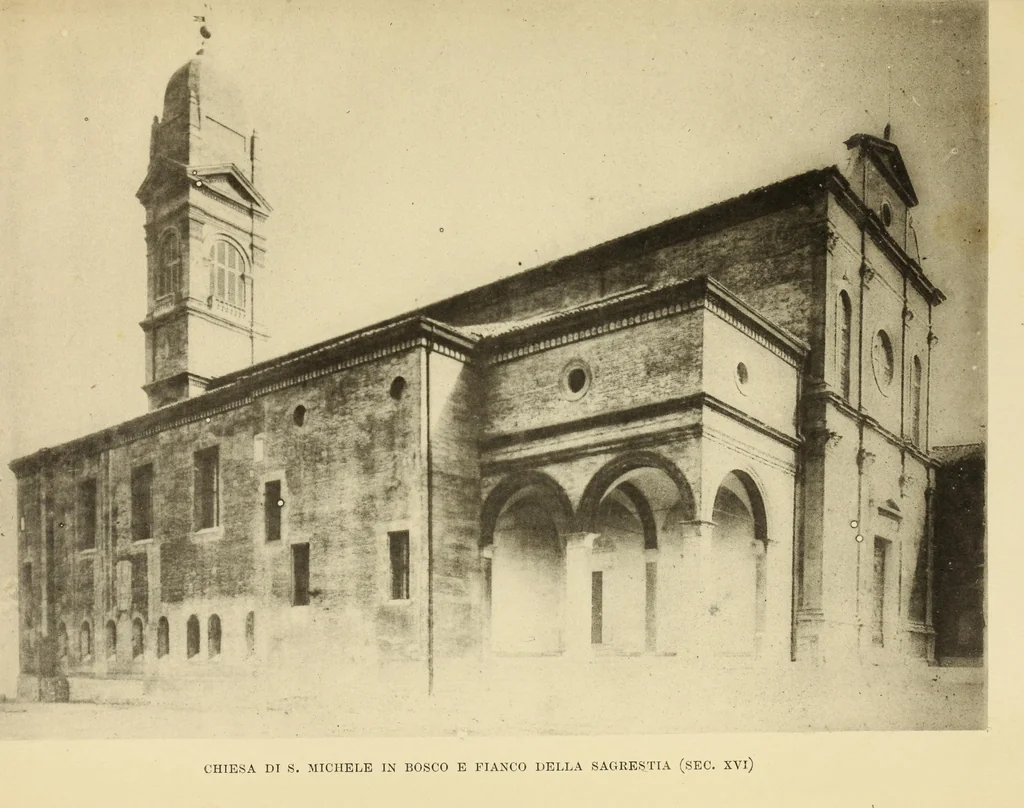 An illustration from La chiesa e il convento di S. Michele in Bosco, 1895, leaf 16