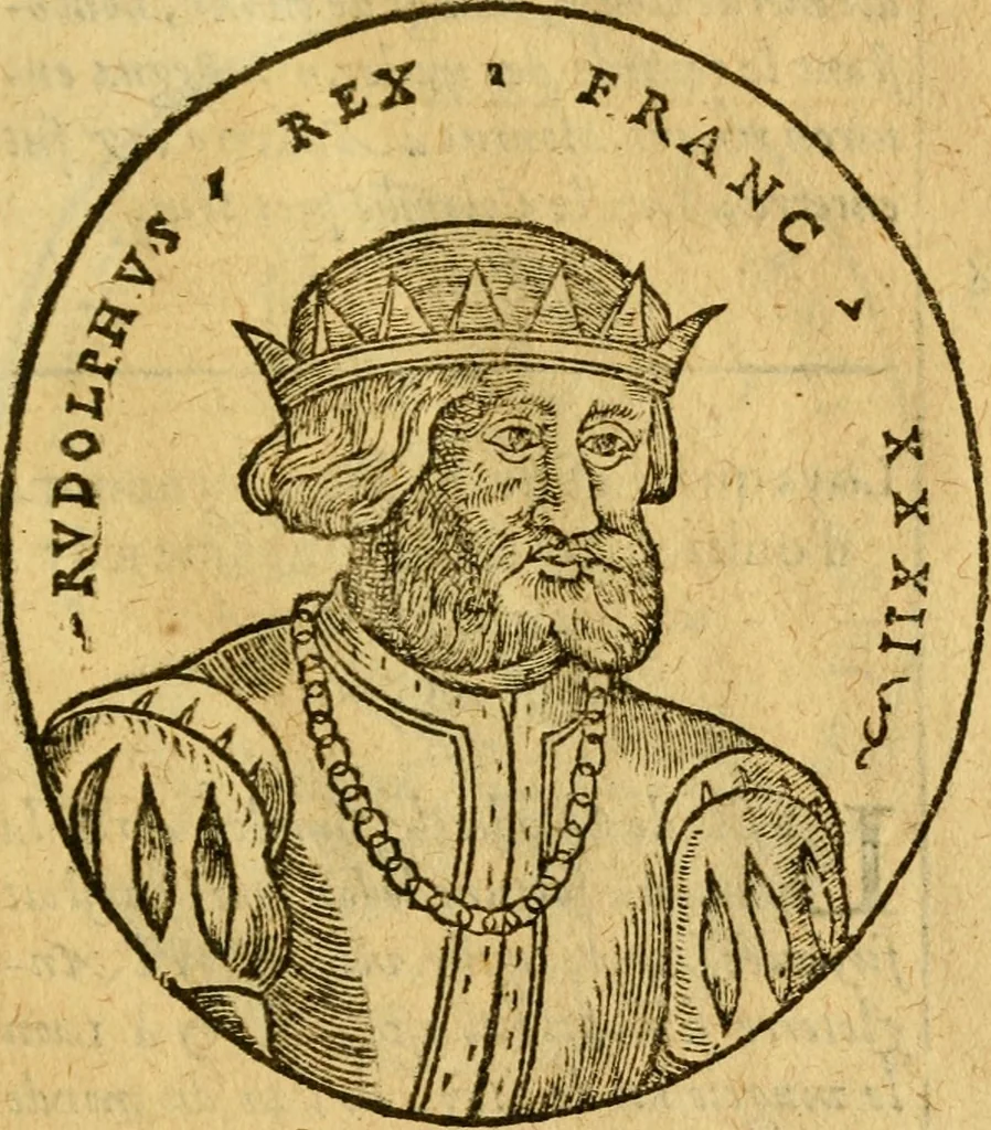 An illustration from La chronique des roys de France, puis Pharamond iusques au roy Henry, troisiesme, selon la computation des ans, iusques en l'an mil cinq cens soixante & quinze : Le catalogue des papes, puis S. Pierre iusques à Gregoire, treiziesme du nom. Le Catalogue des empereurs, puis Octouian Cesar iusques à Maximilian, present, 1576, leaf 118