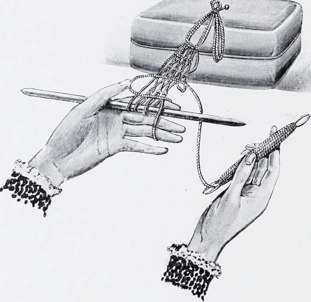 An illustration from Lacis, practical instructions in filet brodé or darning on net;, 1909, leaf 132