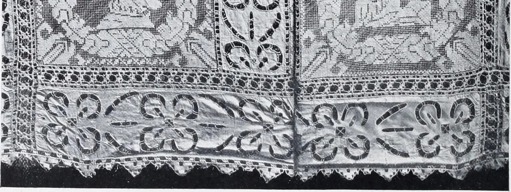An illustration from Lacis, practical instructions in filet brodé or darning on net;, 1909, leaf 54