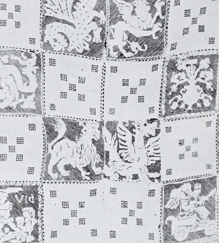 An illustration from Lacis, practical instructions in filet brodé or darning on net;, 1909, leaf 60
