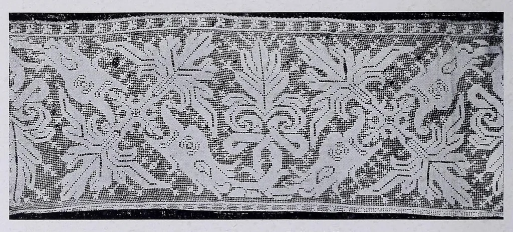 An illustration from Lacis, practical instructions in filet brodé or darning on net:, 1909, leaf 64