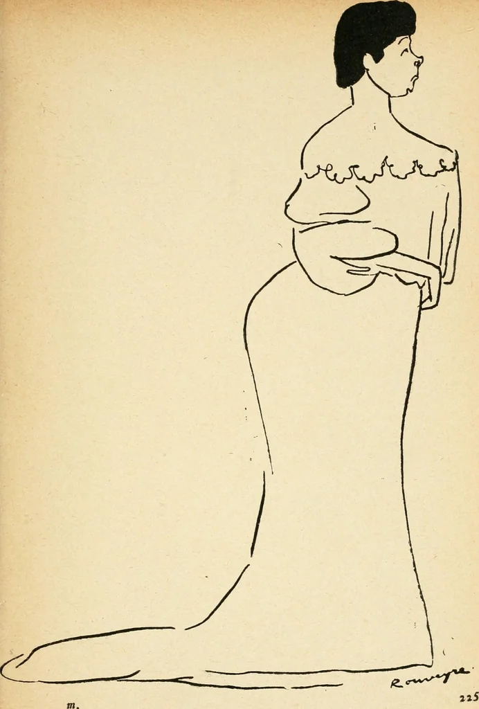 An illustration from La comédie-francaise [1905-1906]; dessins. Avec la préf. de Robert de Montesquiou, 1906, leaf 226