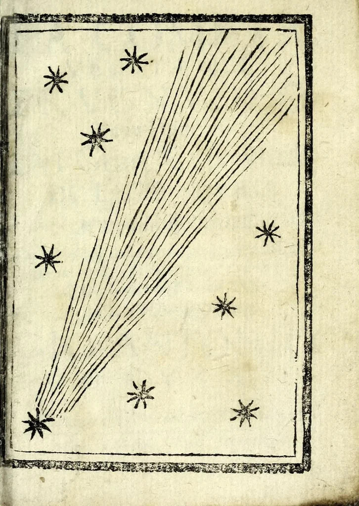 An illustration from La cometa vedvta nel frvgnvolo : breue discorso del gran cacciatore di lago scvro al mondo de curiosi : per occasione della cometa apparsa vltimamente sul fine di nouembre e principio di decembre dell'anno 1680, 1681, leaf 5