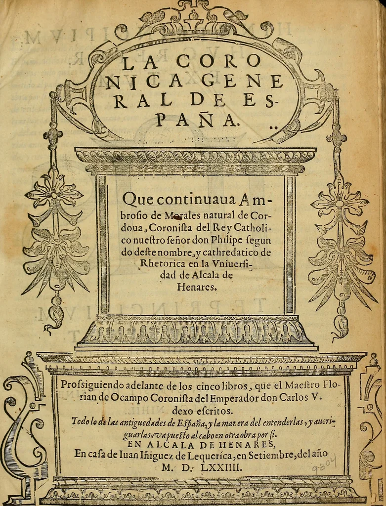 An illustration from La coronica general de España, 1574, leaf 4