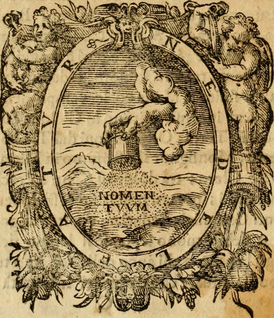 An illustration from La corte delle virtu reali al seguito di Carlo Emanuele secondo dal trono alla tomba : pompa funebre alla R.S.A. eretta nel duomo dalla città di Saluzzo : e dedicata all' ... conte Carlo Gerolamo Solaro di Moretta ..., 1675, leaf 25