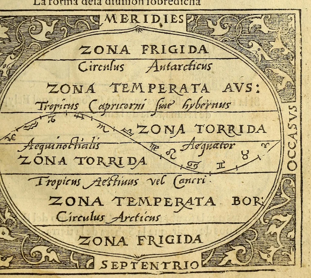 An illustration from La cosmographia de Pedro Apiano,, 1575, leaf 17