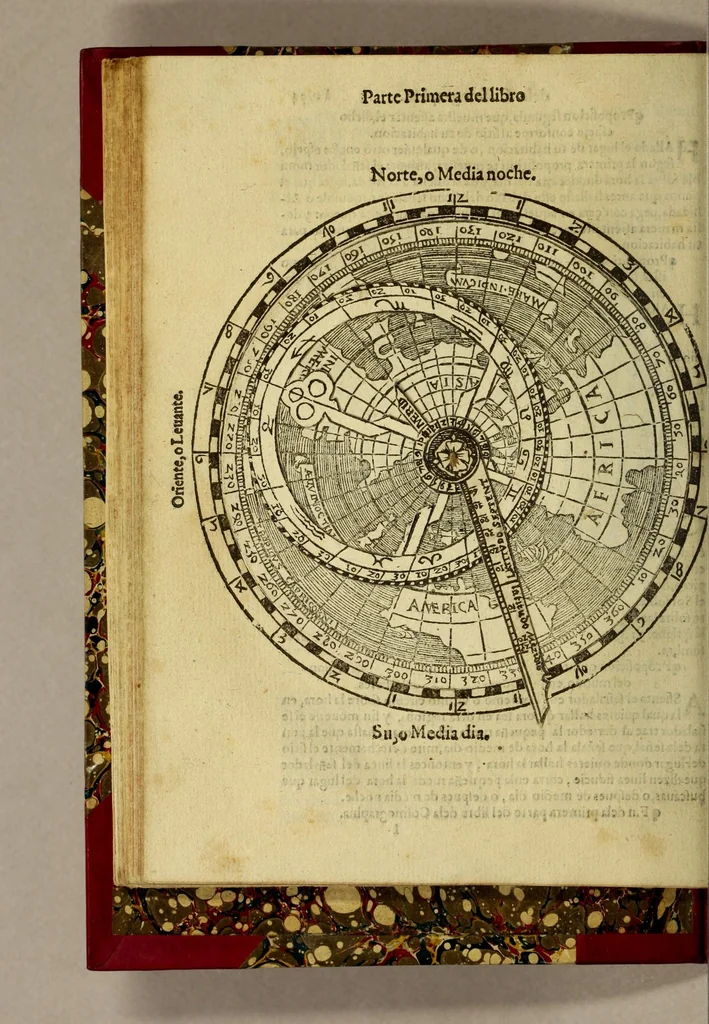 An illustration from La cosmographia de Pedro Apiano,, 1575, leaf 74