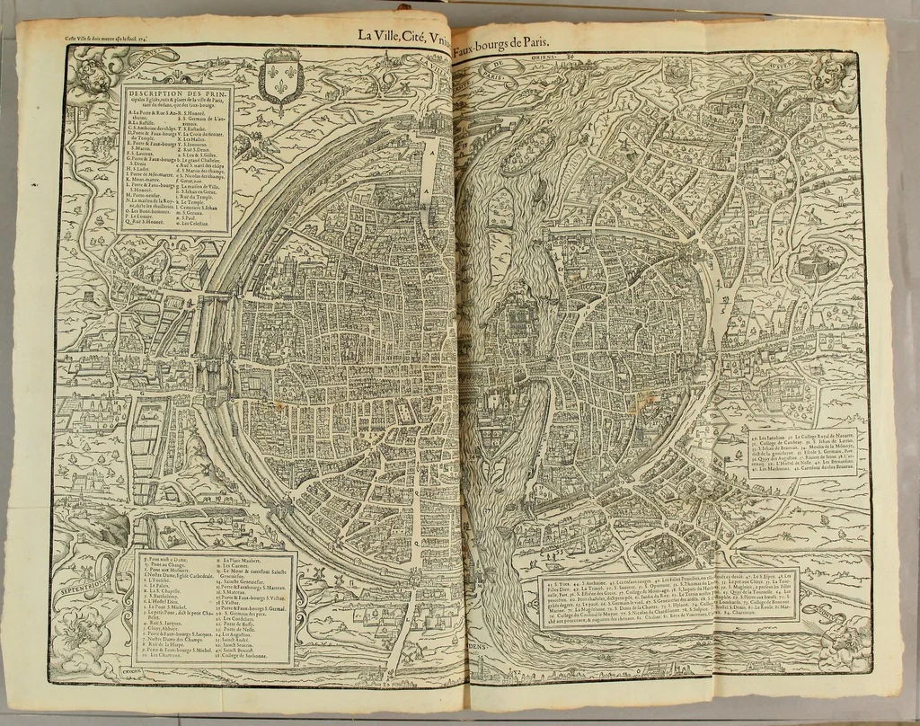 An illustration from La cosmographie vniuerselle de tout le monde. : En laquelle, suiuant les auteurs plus dignes de foy, sont au vray descriptes toutes les parties habitables, & non habitables de la terre, & de la mer, leurs assiettes & choses qu'elles produisent ... auec plusieurs autres choses, le sommaire desquelles se void en la page suiuante., 1575, leaf 151