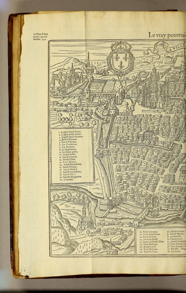 An illustration from La cosmographie vniuerselle de tout le monde. : En laquelle, suiuant les auteurs plus dignes de foy, sont au vray descriptes toutes les parties habitables, & non habitables de la terre, & de la mer, leurs assiettes & choses qu'elles produisent ... auec plusieurs autres choses, le sommaire desquelles se void en la page suiuante., 1575, leaf 390